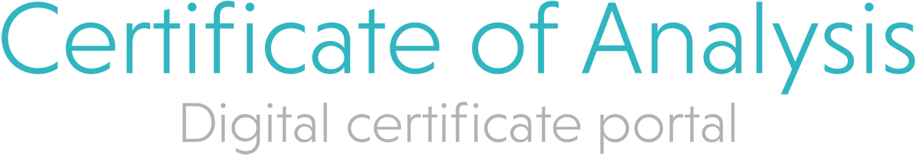 Certificate of Analysis Digital certificate portal